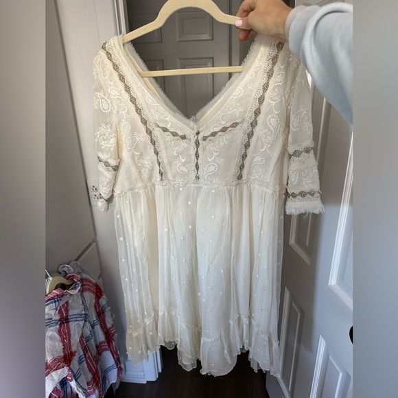 free people cream dress - Picture 1 of 5